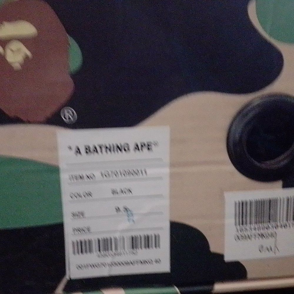 Authentic black suede leather bathing ape